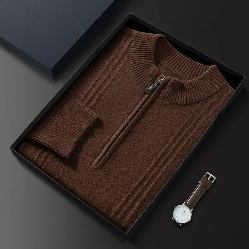 Herren Strickjacke Mit Halb Reißverschluss Modernes Design 2