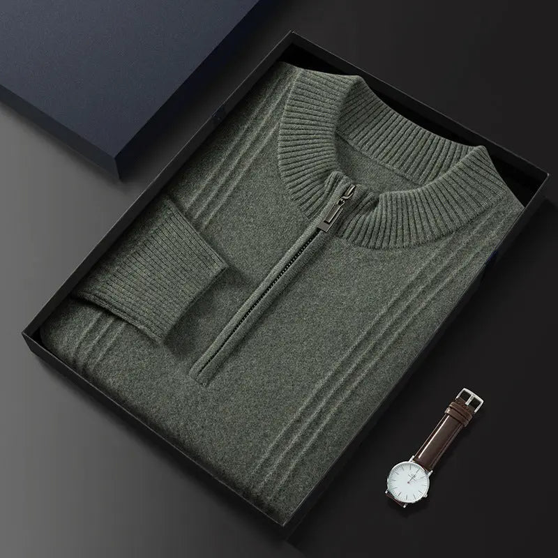 Herren Strickjacke Mit Halb Reißverschluss Modernes Design 3