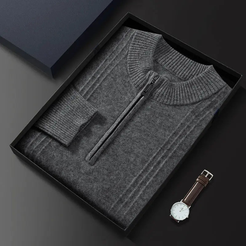 Herren Strickjacke Mit Halb Reißverschluss Modernes Design 5