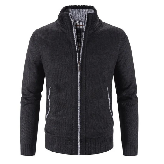 Herren Strickjacke Mit Reißverschluss Stehkragen Für Vielseitige Looks 0