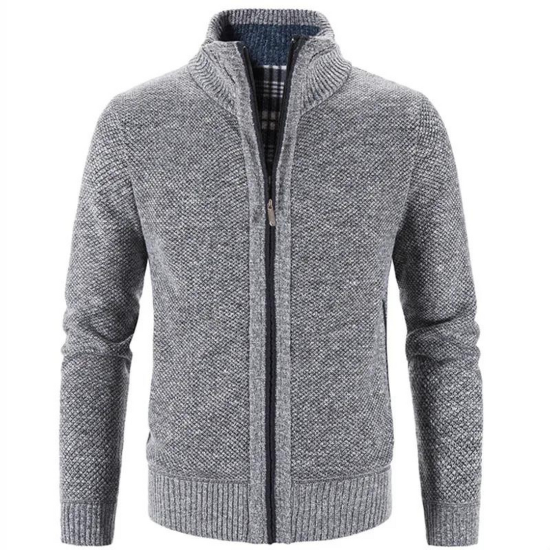 Herren Strickjacke Mit Reißverschluss Stehkragen Für Vielseitige Looks 2