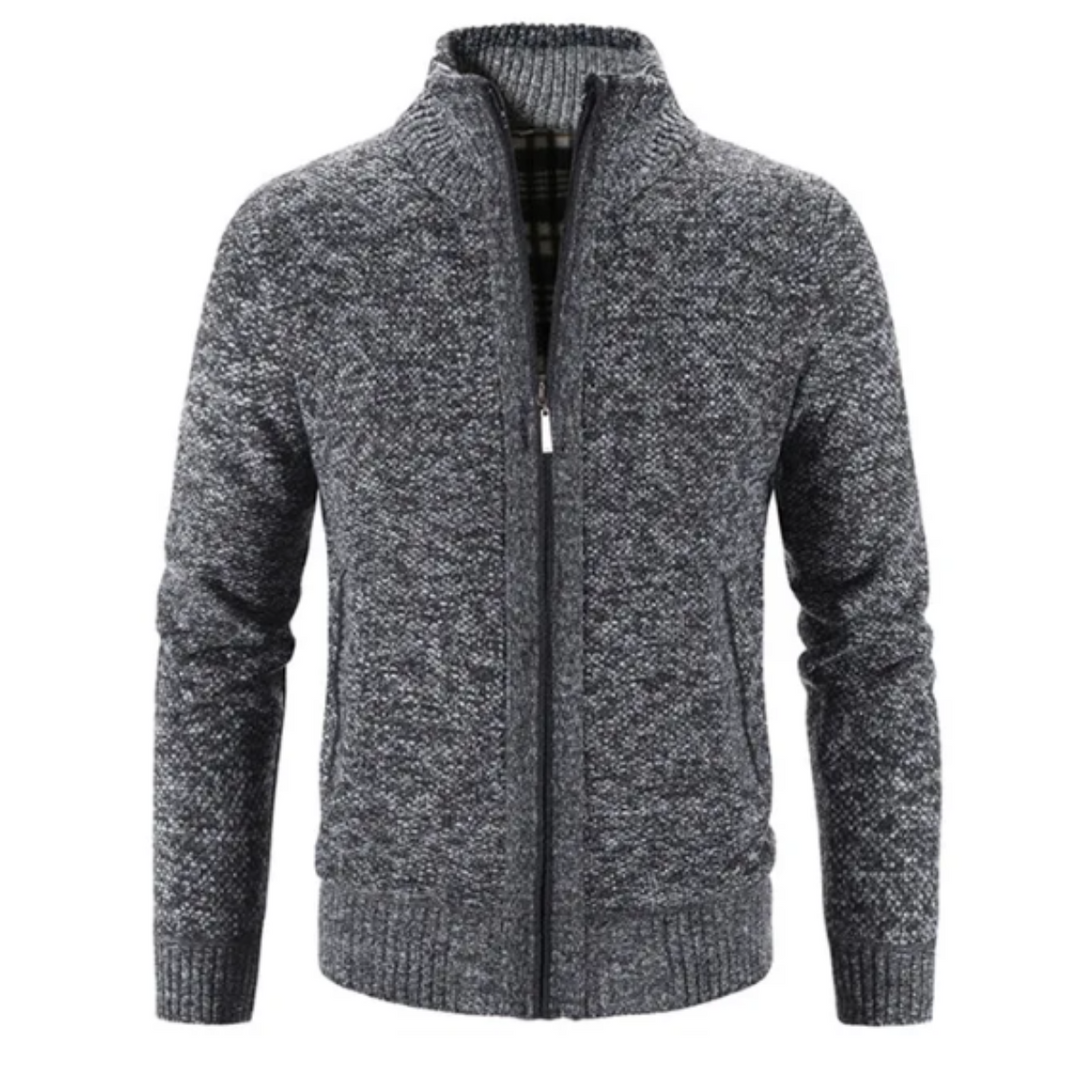 Herren Strickjacke Mit Reißverschluss Stehkragen Für Vielseitige Looks 3