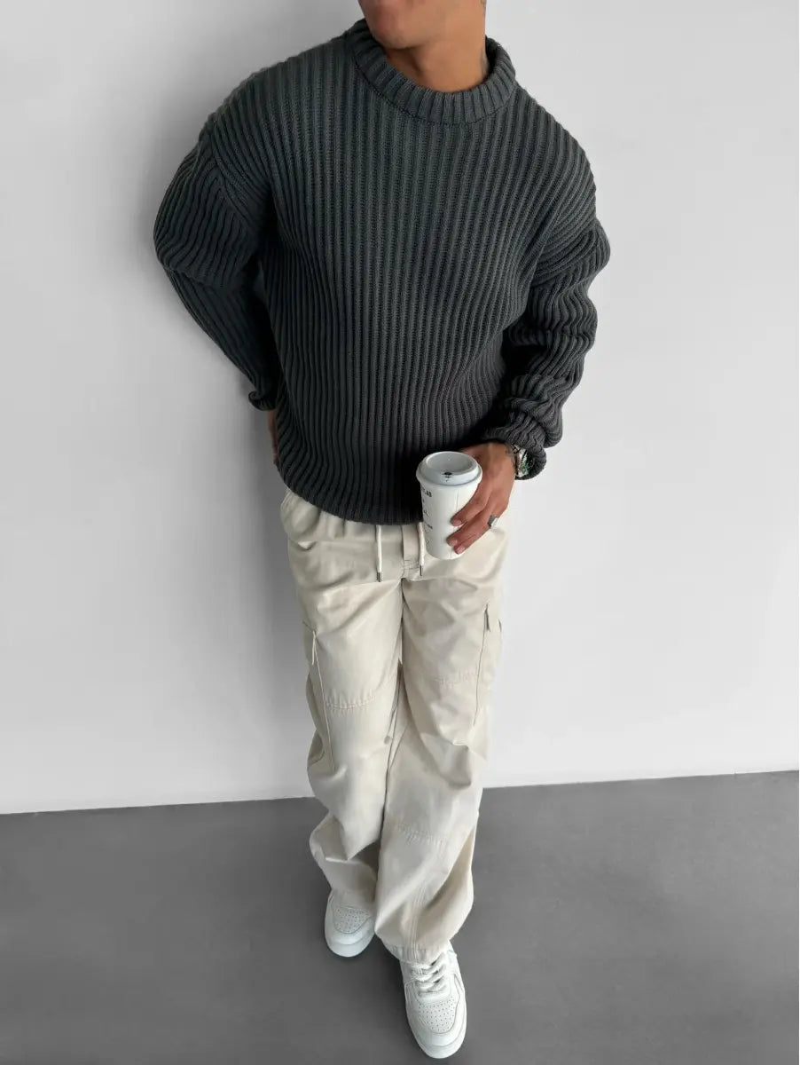 Herren Strickpullover Übergröße Modern 2