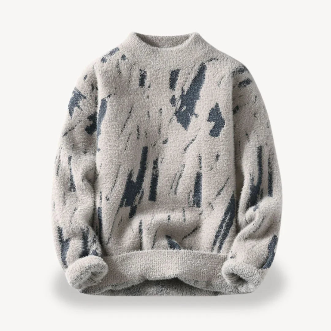 Herren Strickpullover mit Kuhmuster im lässigen Stil 0