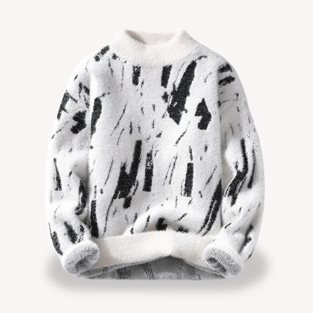 Herren Strickpullover mit Kuhmuster im lässigen Stil 3