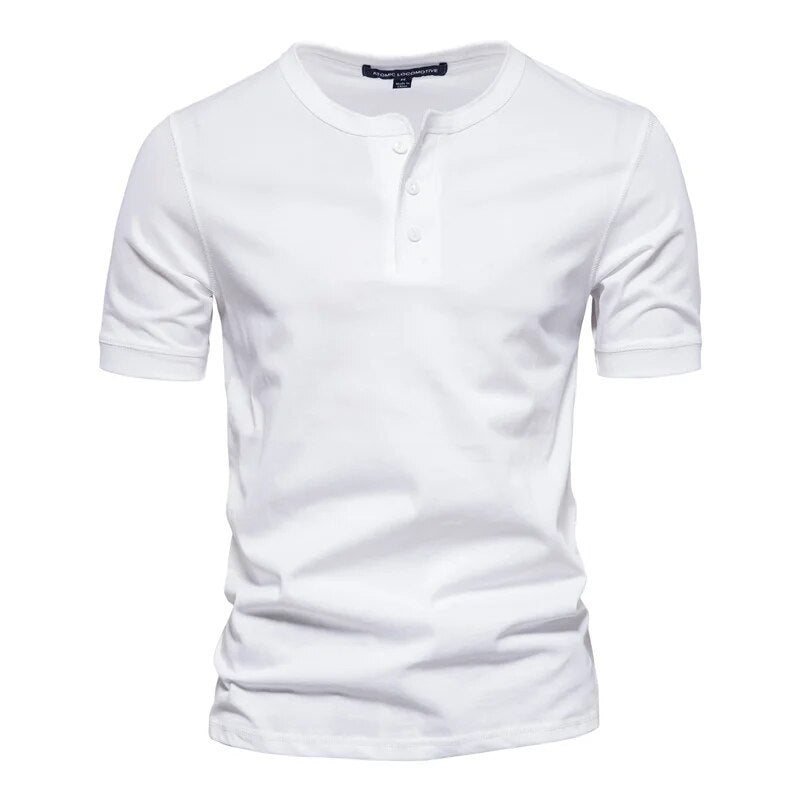 Herren T-Shirt mit Kragen Baumwolle Atmungsaktiv Casual 2