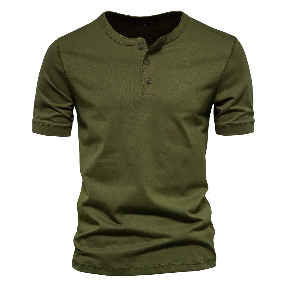 Herren T-Shirt mit Kragen Baumwolle Atmungsaktiv Casual 5