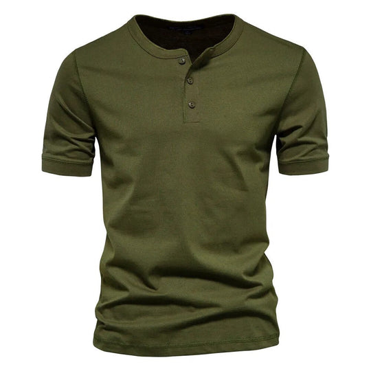 Herren T-Shirt mit Kragen Baumwolle Atmungsaktiv Casual 5