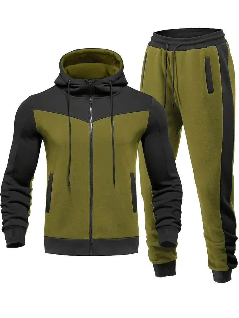 Herren Trainingsanzug Modern für Aktive Sportler, Atmungsaktives Design, Vielseitig Einsetzbar 1