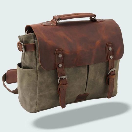 Herren Umhängetasche Vintage Stil mit Verstellbarem Schultergurt und Geräumigem Hauptfach 7