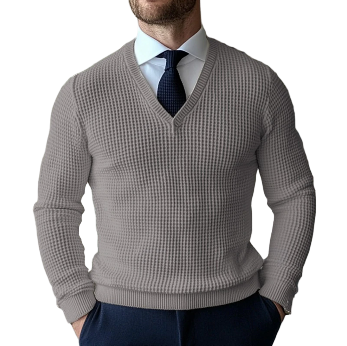 Herren V-Neck Pullover Stilvoll 2