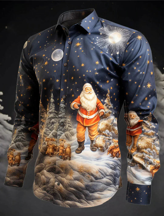 Herren Weihnachtshemd Festlich Modernes Design für Feste und Feiern 1