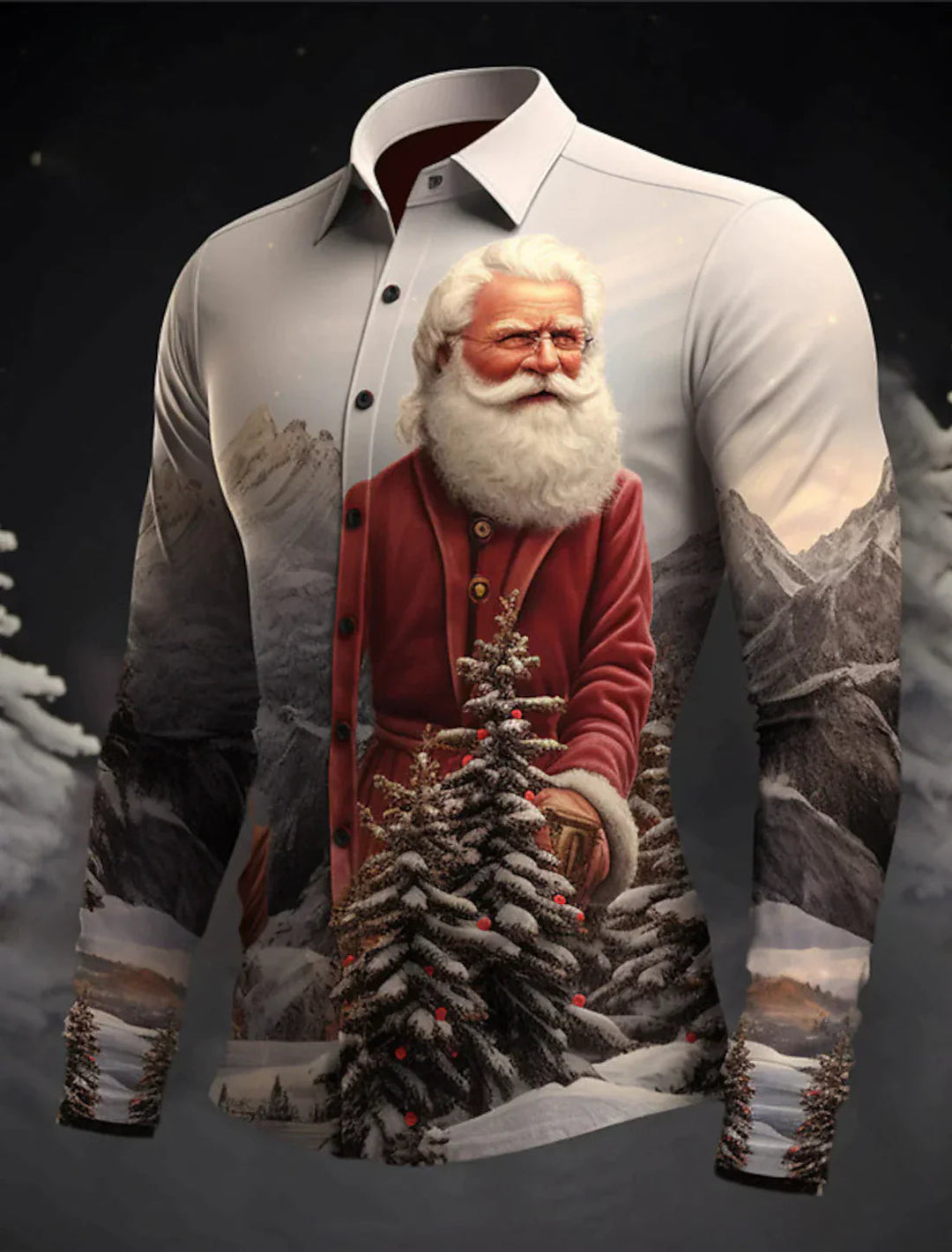 Herren Weihnachtshemd Festlich Modernes Design für Feste und Feiern 3
