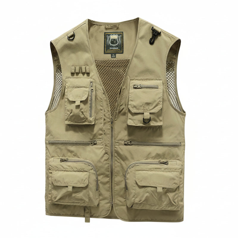 Herren Weste Outdoor Funktionsweste Viktor mit Taschen für Angeln Wandern Camping 0
