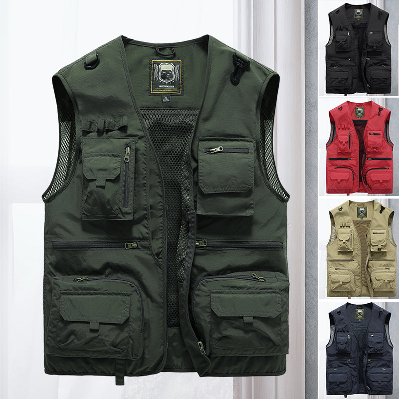 Herren Weste Outdoor Funktionsweste Viktor mit Taschen für Angeln Wandern Camping 1