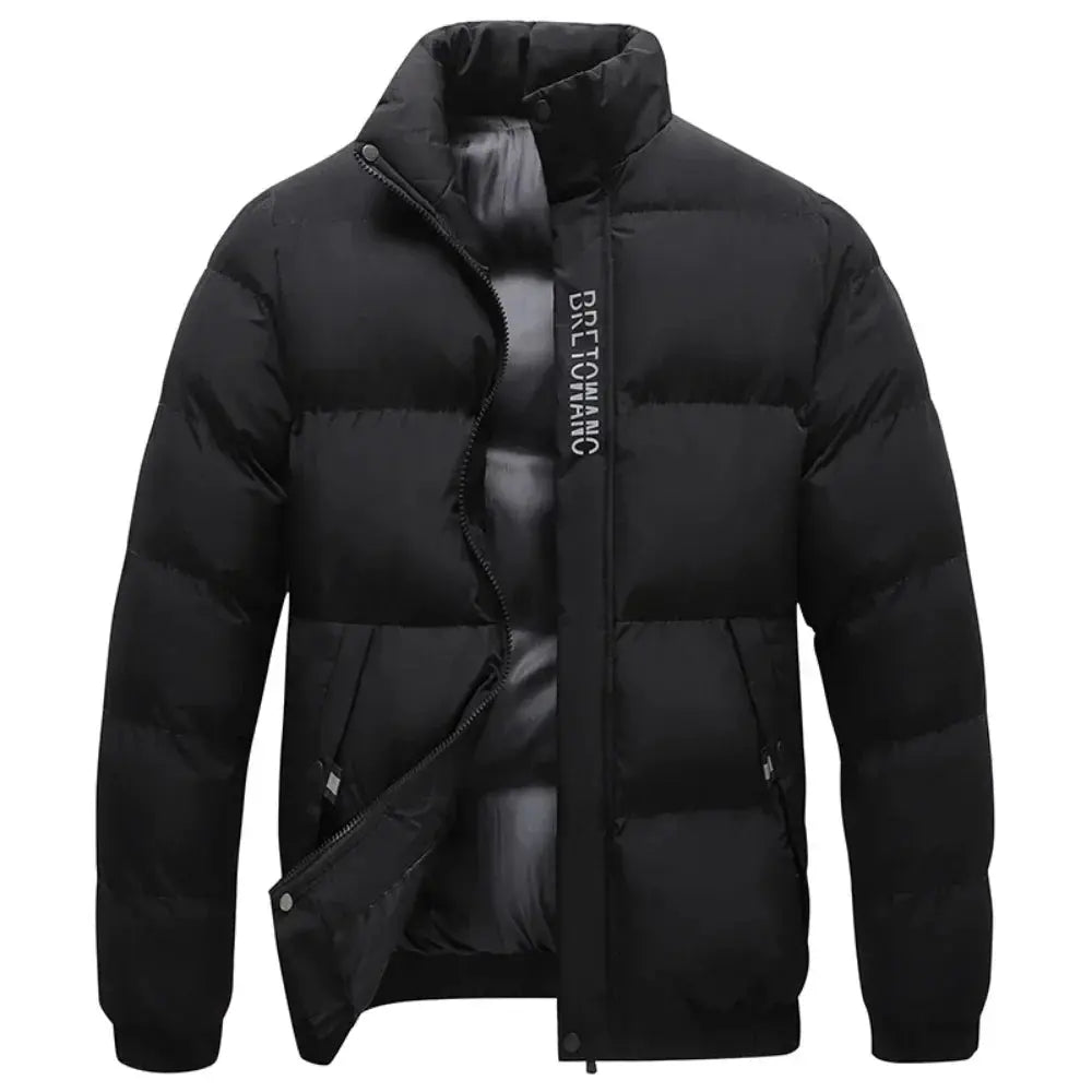 Herren Winterjacke mit Kragen und verstellbarer Kapuze 2