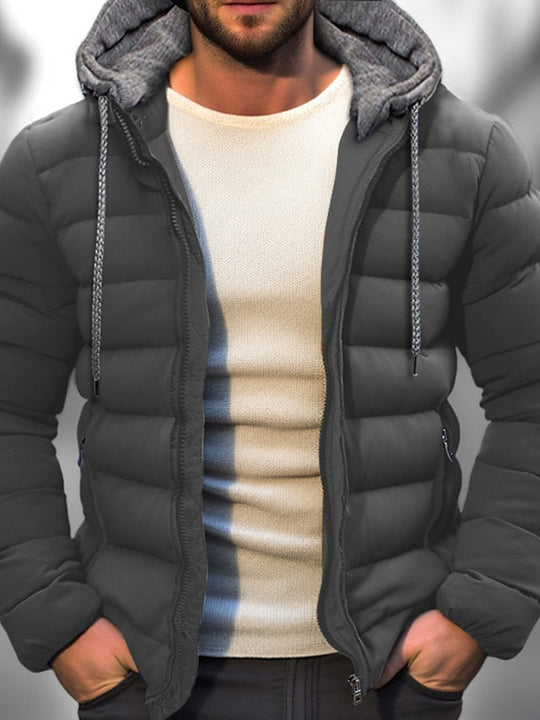 Herren Wintermantel Mit Kapuze Und Verstellbarem Kordelzug Für Kalte Tage 3