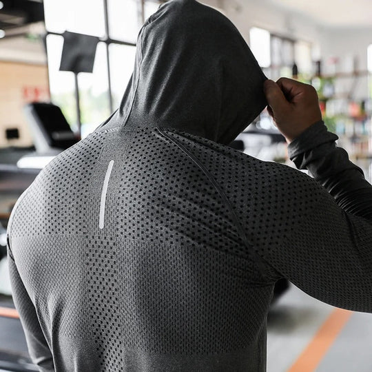 Herren Zip Hoodie Slim Fit Atmungsaktiv Polyester 1