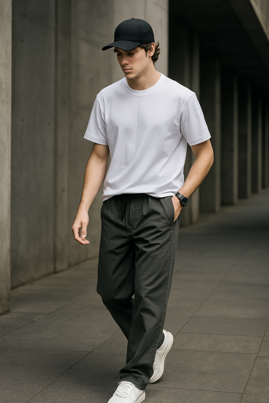 Herrenhose mit entspannter Passform und weichem Material 1