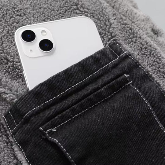 Herrenjacke Denim Stil mit Fleece-Futter für Wintermode 2
