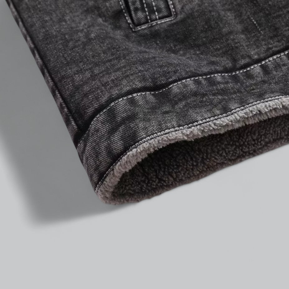 Herrenjacke Denim Stil mit Fleece-Futter für Wintermode 8
