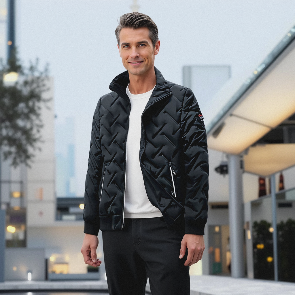 Herrenjacke Fleece Warm Wetterfest Modern Langarm 1