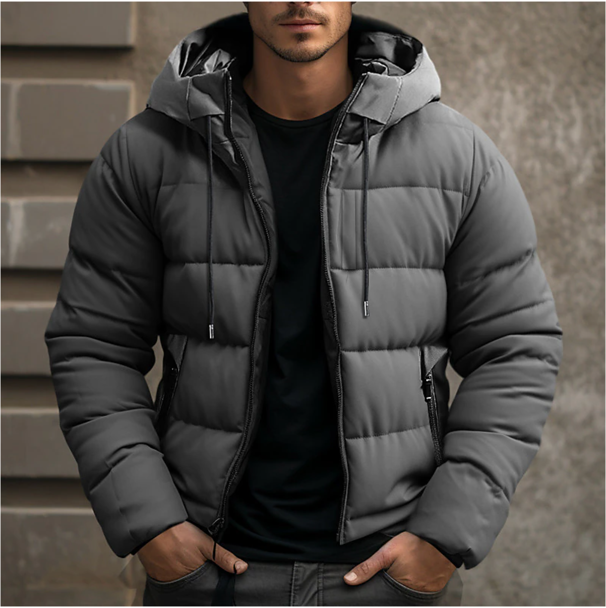 Herrenjacke Wasserdicht mit Kapuze für Winter Outdoor Aktivitäten 2
