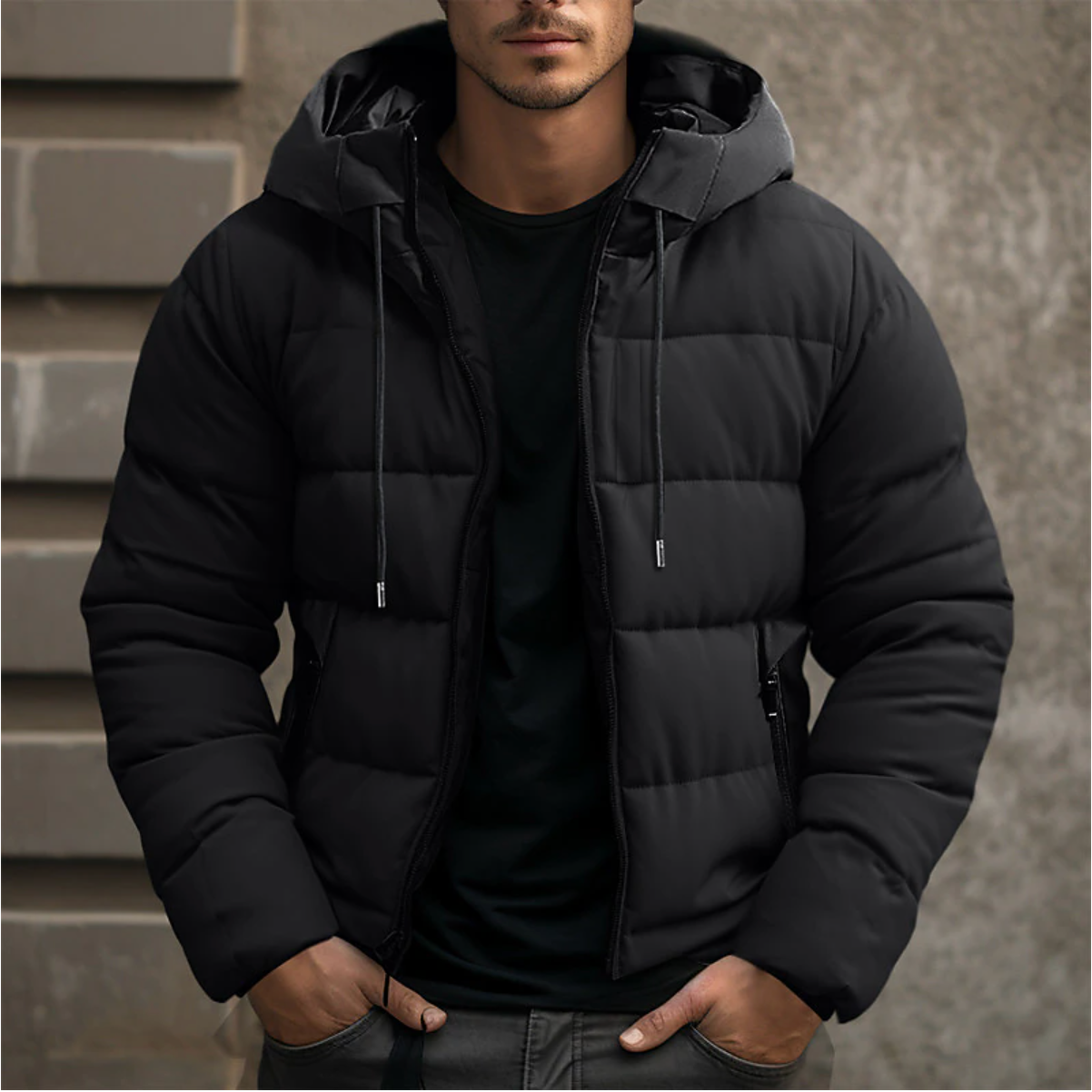 Herrenjacke Wasserdicht mit Kapuze für Winter Outdoor Aktivitäten 3