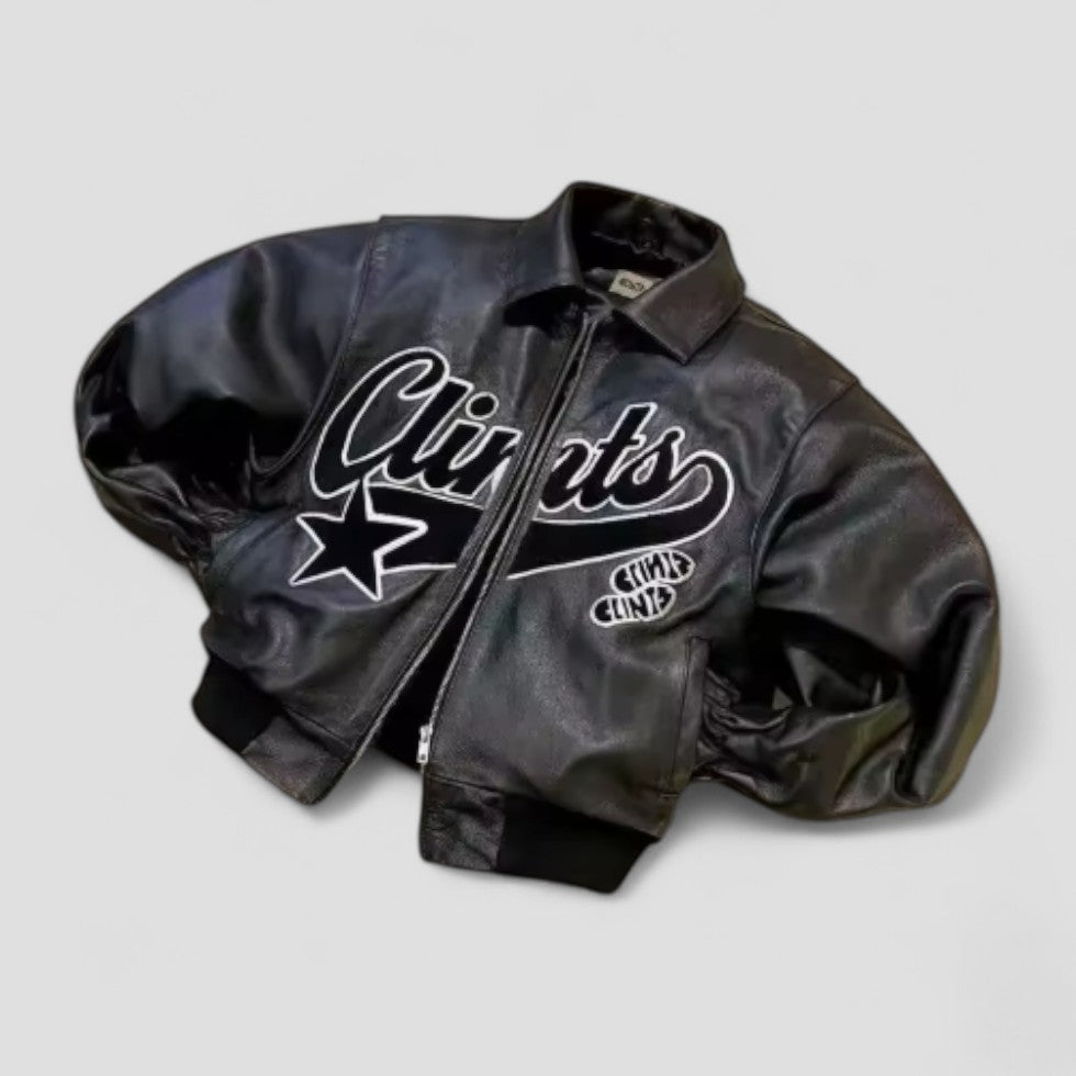 Herrenjacke Y2K Retro Hip Hop Stil mit Auffälligen Stickereien 1