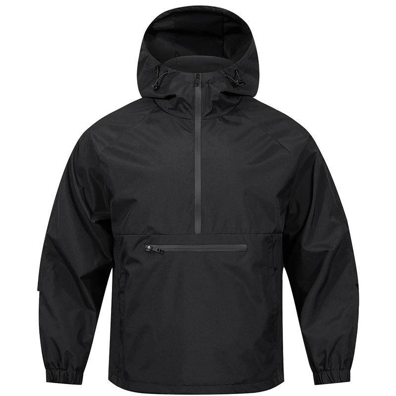 Herrenjacke mit Kapuze für Outdoor-Aktivitäten, Langarm, Bequeme Passform, Ideal für Freizeit und Sport 0