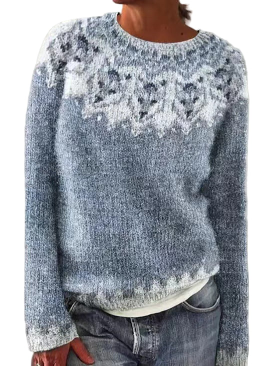 Herrenpullover Geometrisches Muster Lässig Langarm Baumwolle 0