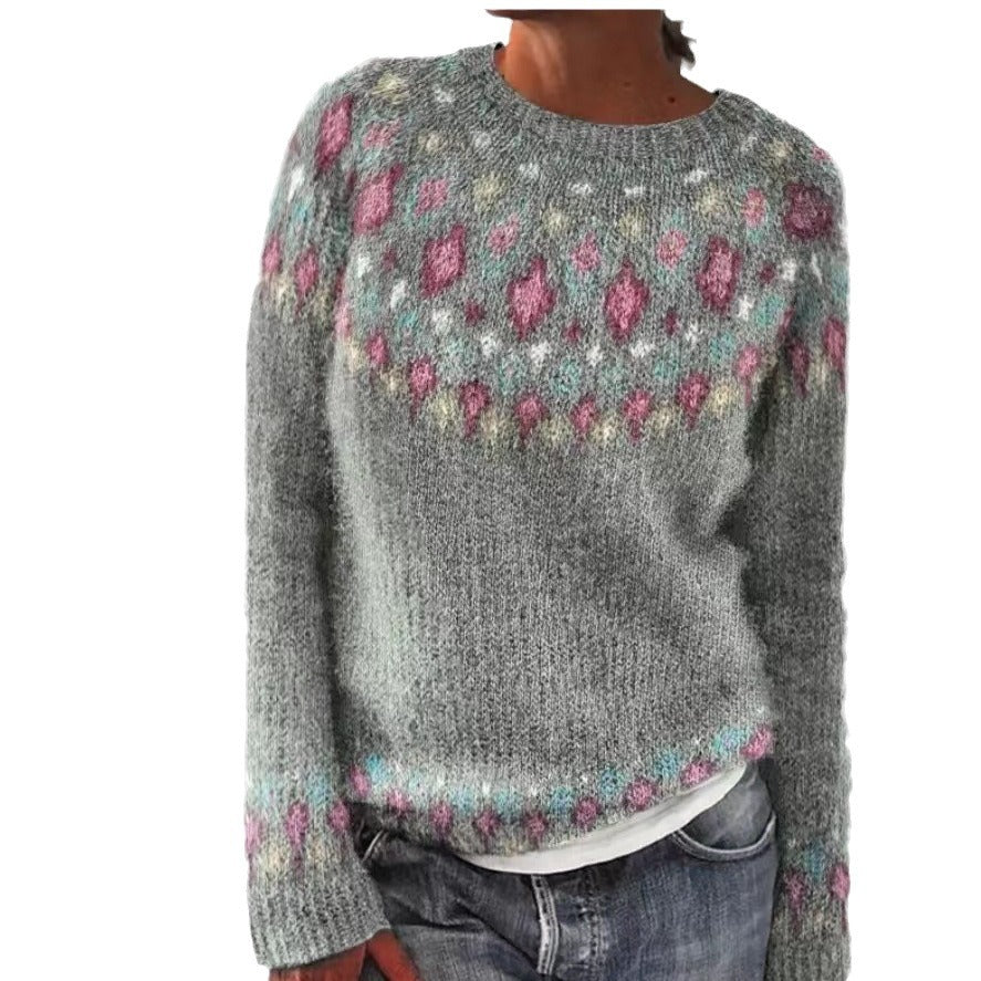 Herrenpullover Geometrisches Muster Lässig Langarm Baumwolle 1