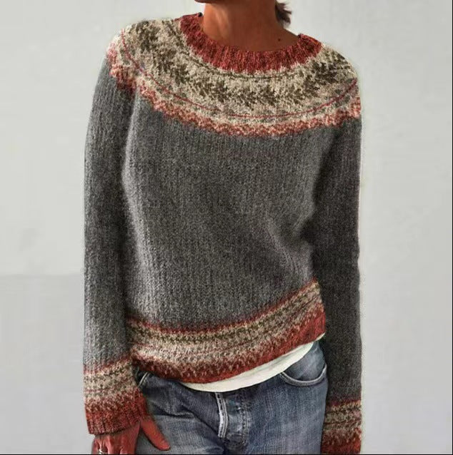 Herrenpullover Geometrisches Muster Lässig Langarm Baumwolle 2