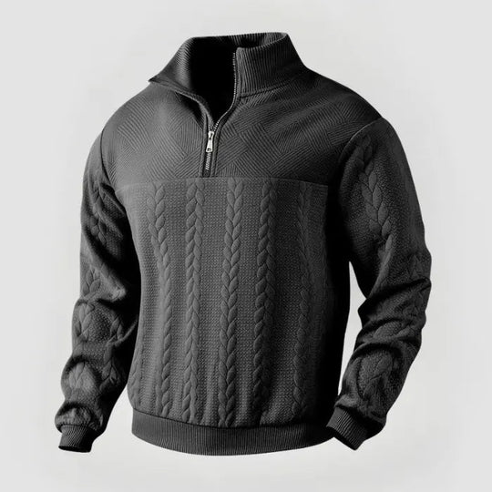 Herrenpullover Klassisch Mit Viertelreißverschluss Für Büro Und Freizeit 10