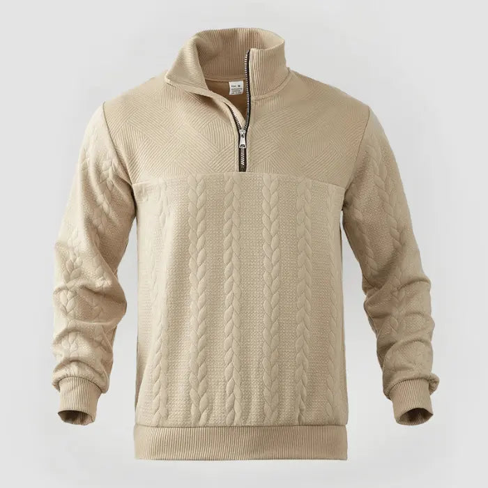 Herrenpullover Klassisch Mit Viertelreißverschluss Für Büro Und Freizeit 2