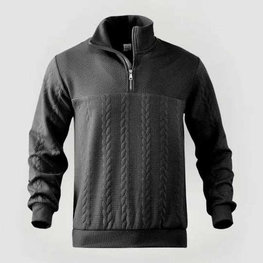 Herrenpullover Klassisch Mit Viertelreißverschluss Für Büro Und Freizeit 5