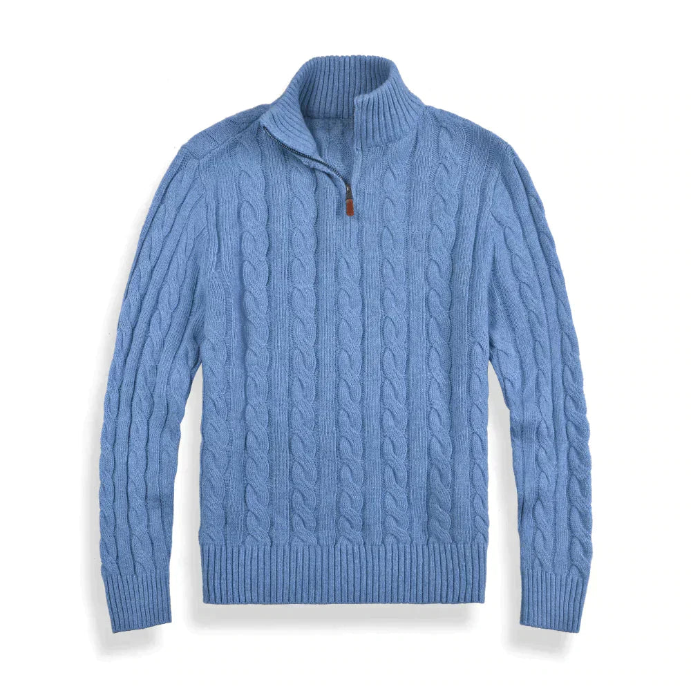 Herrenpullover Mit Halbem Reißverschluss Aus Baumwolle, Langarm, Freizeitstyle 0
