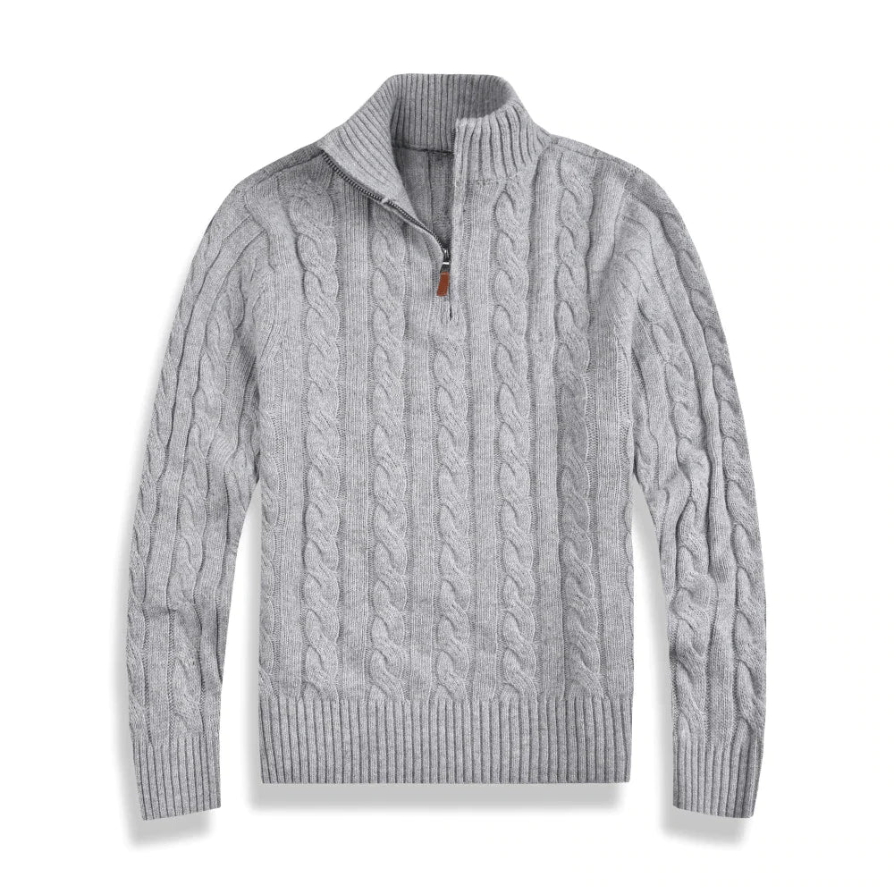 Herrenpullover Mit Halbem Reißverschluss Aus Baumwolle, Langarm, Freizeitstyle 2