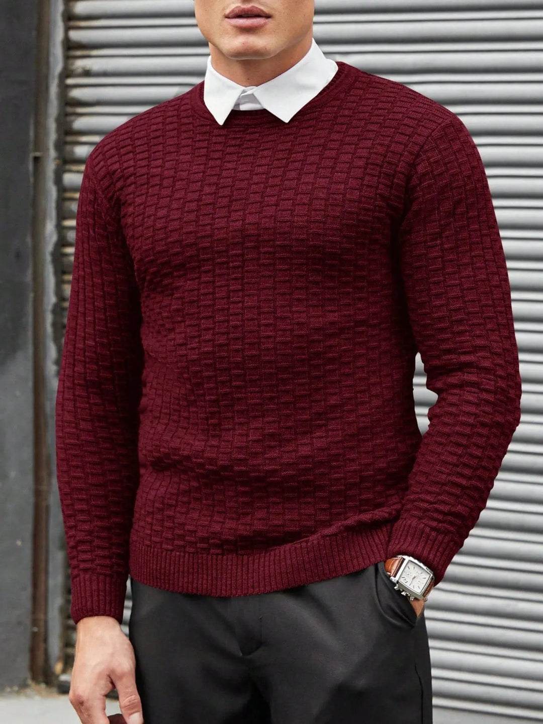 Herrenpullover Modern mit Jacquarddesign für Vielseitige Anlässe 6