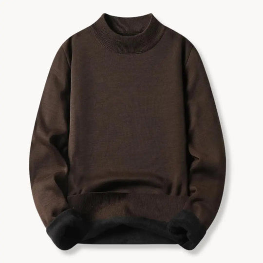 Herrenpullover Rundhalsausschnitt Langarm mit Rib-Strick-Details und Entspannter Passform 4