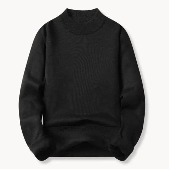 Herrenpullover Rundhalsausschnitt Langarm mit Rib-Strick-Details und Entspannter Passform 5