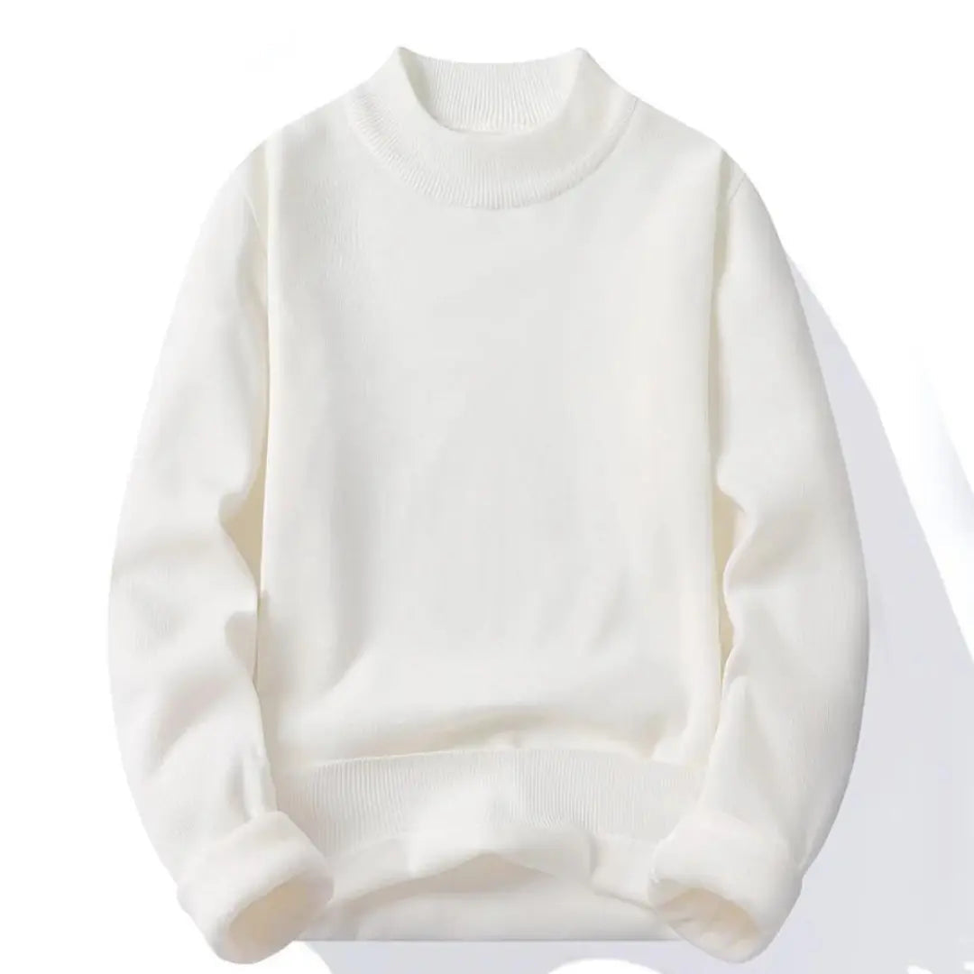 Herrenpullover Rundhalsausschnitt Langarm mit Rib-Strick-Details und Entspannter Passform 6