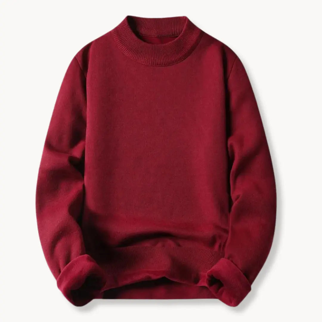 Herrenpullover Rundhalsausschnitt Langarm mit Rib-Strick-Details und Entspannter Passform 9
