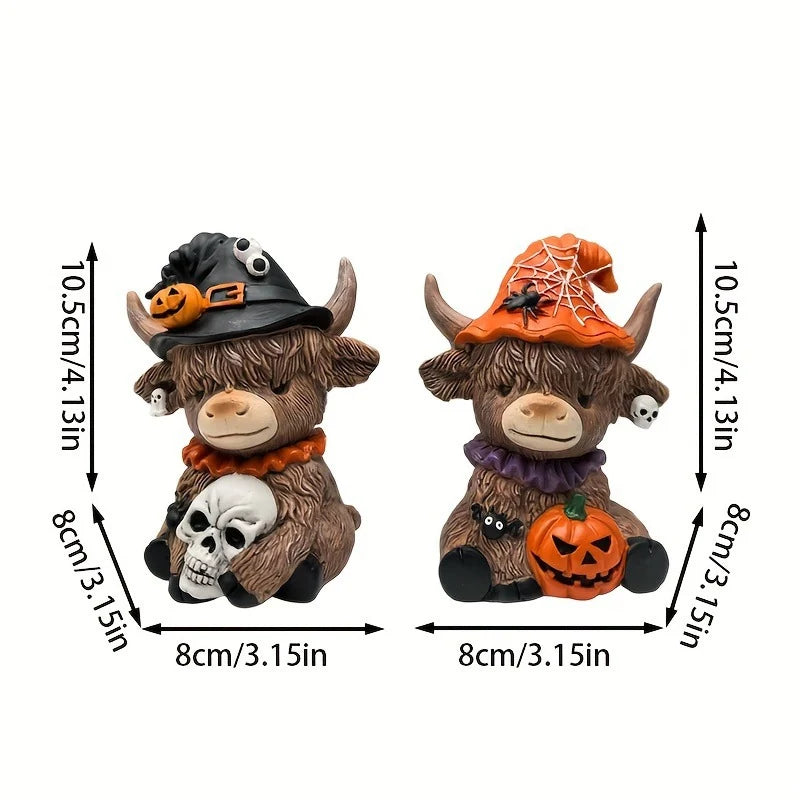 Hochlandrinder Dekofigur mit Herbstmotiv für Damen und Herren 3