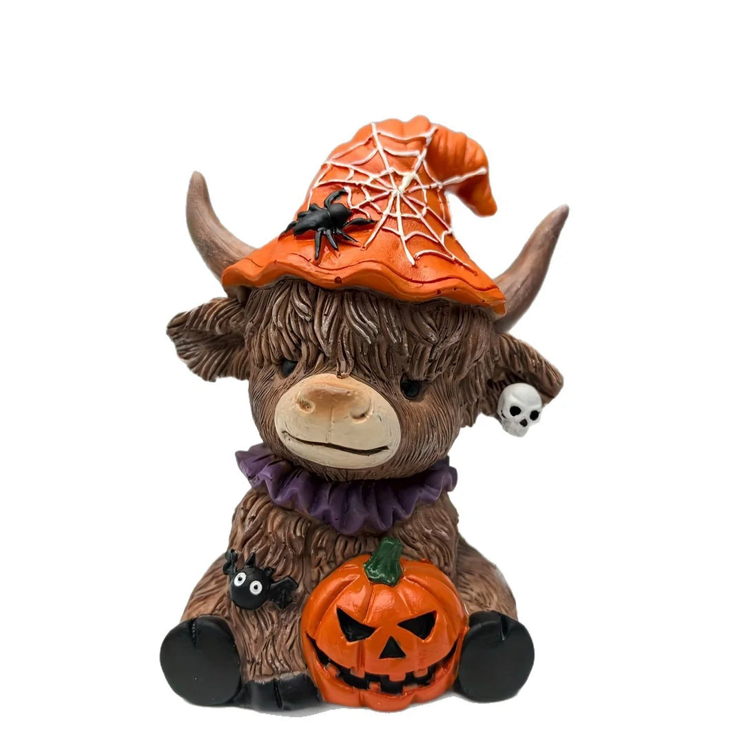 Hochlandrinder Dekofigur mit Herbstmotiv für Damen und Herren 5