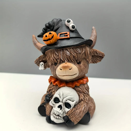 Hochlandrinder Dekofigur mit Herbstmotiv für Damen und Herren 6