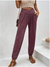 Hochtaillierte Damenhose mit Taschen Elastische Stoffhose für Alltag und Freizeit 3