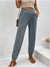 Hochtaillierte Damenhose mit Taschen Elastische Stoffhose für Alltag und Freizeit 4