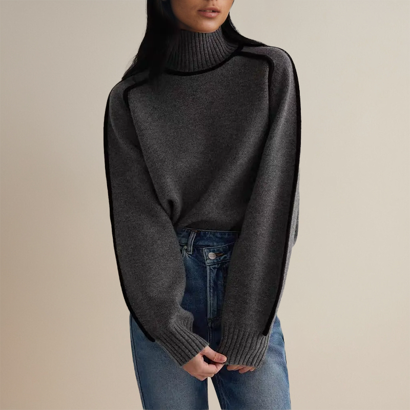Hochwertiger Kaschmir Pullover Damen Turtleneck Eleganter Stil Warmer Pullover 3