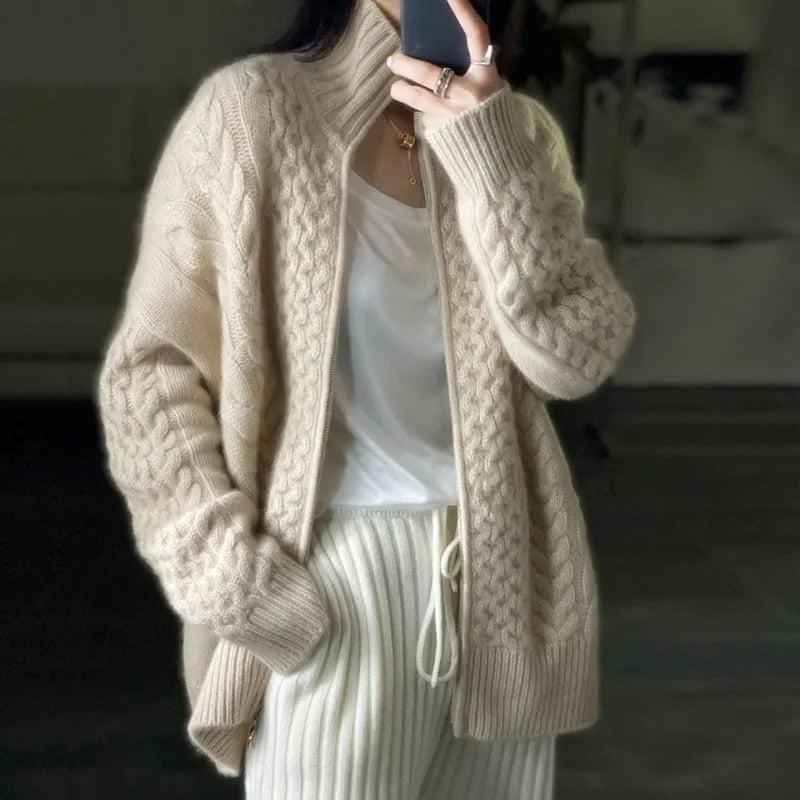 Hochwertiger Kaschmir Pullover Damen Turtleneck Stil für Herbst und Winter 2